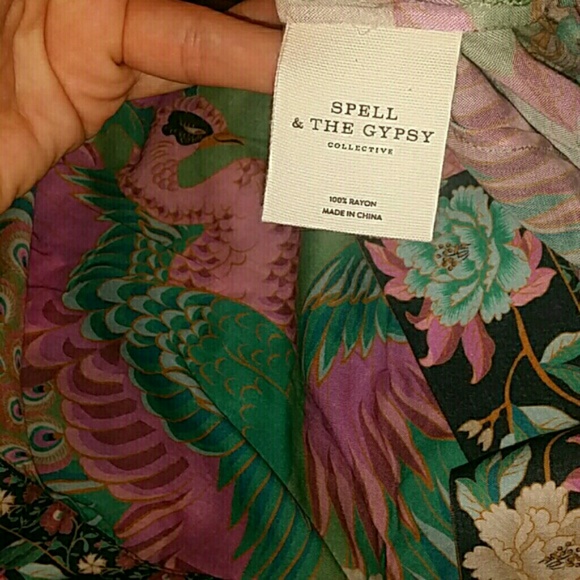 New spell designs cloud dancer kimono maxi sage OS - Picture 5 of 7